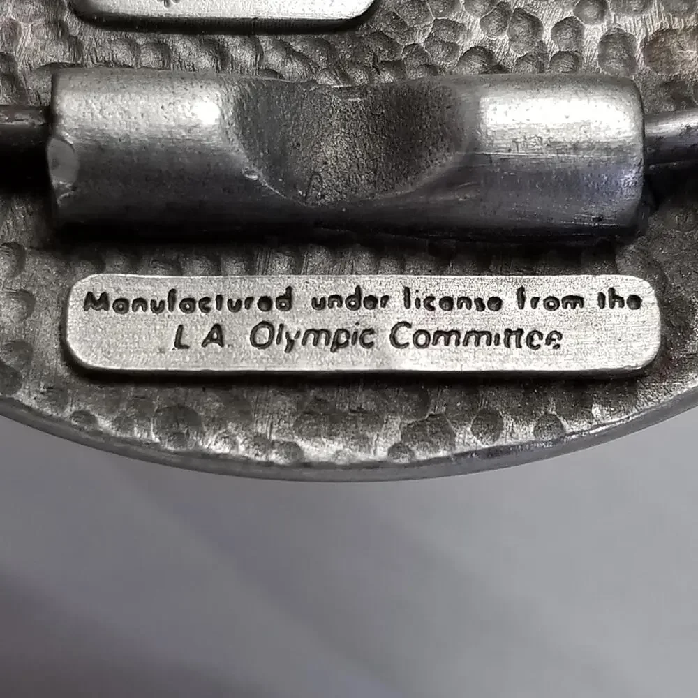 Belt Buckle 1980 Fine Pewter Los Angeles 1984 Olympics‎ Gymnastics Pommel Horse